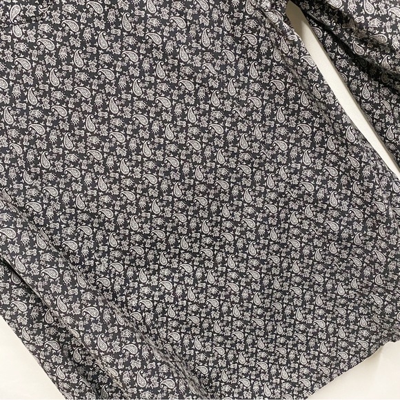 Roper Western Black With White Paisley Print Snap Button Shirt - Picture 8 of 12